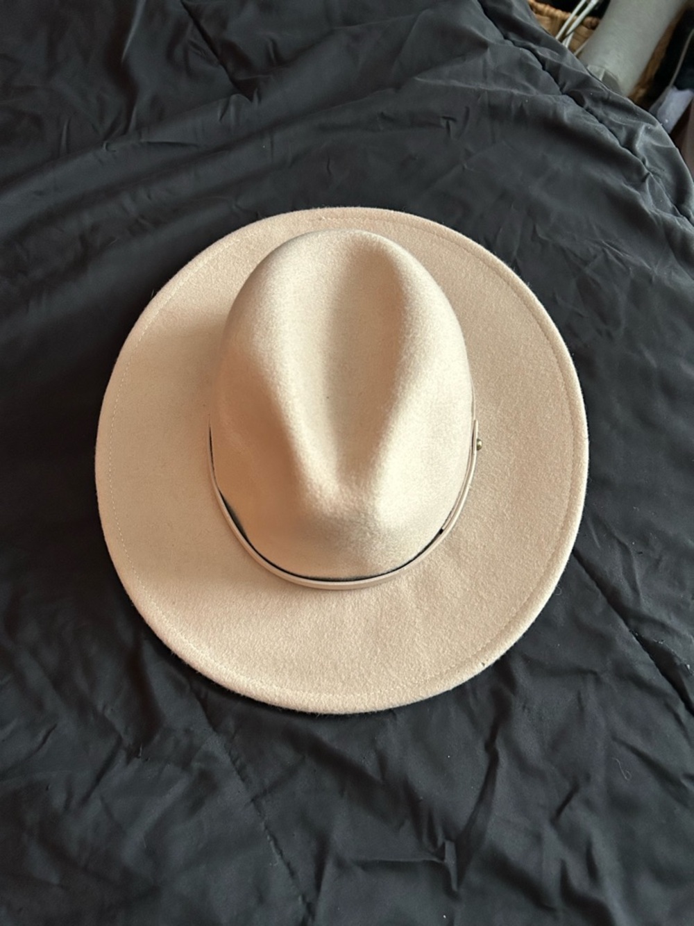 Free People Cream Wide-Brim Wool Fedora